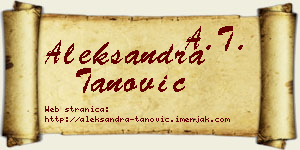 Aleksandra Tanović vizit kartica